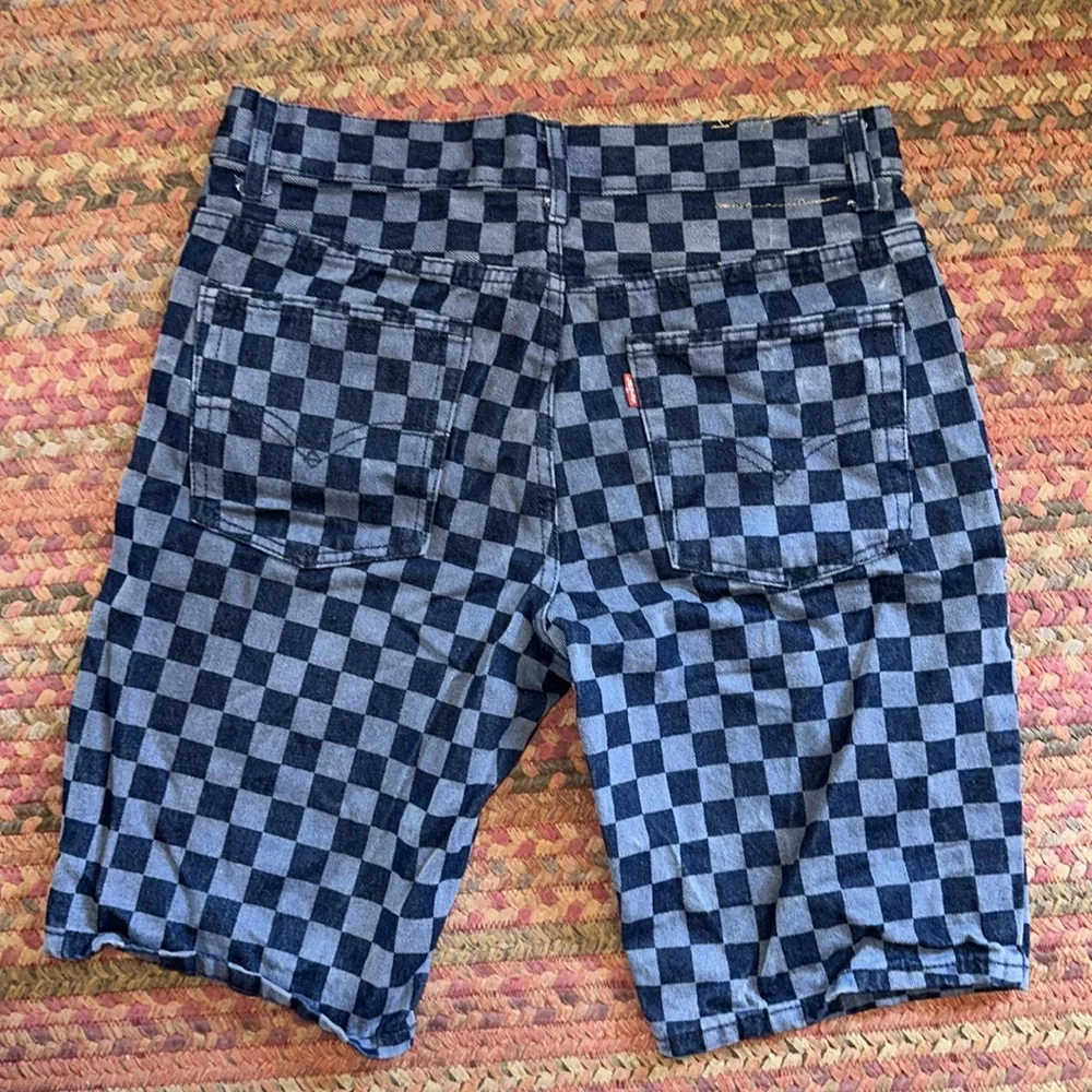 LEVIS 502 CHECKERED BERMUDA SHORT denim
